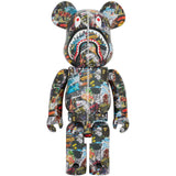 BE@RBRICK BAPE(R) LEGACY CAMO SHARK GRAY/RED/NAVY 1000%