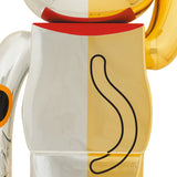 BE@RBRICK Maneki Neko Ten Million Ryo Gold x Good Luck Silver 1000%