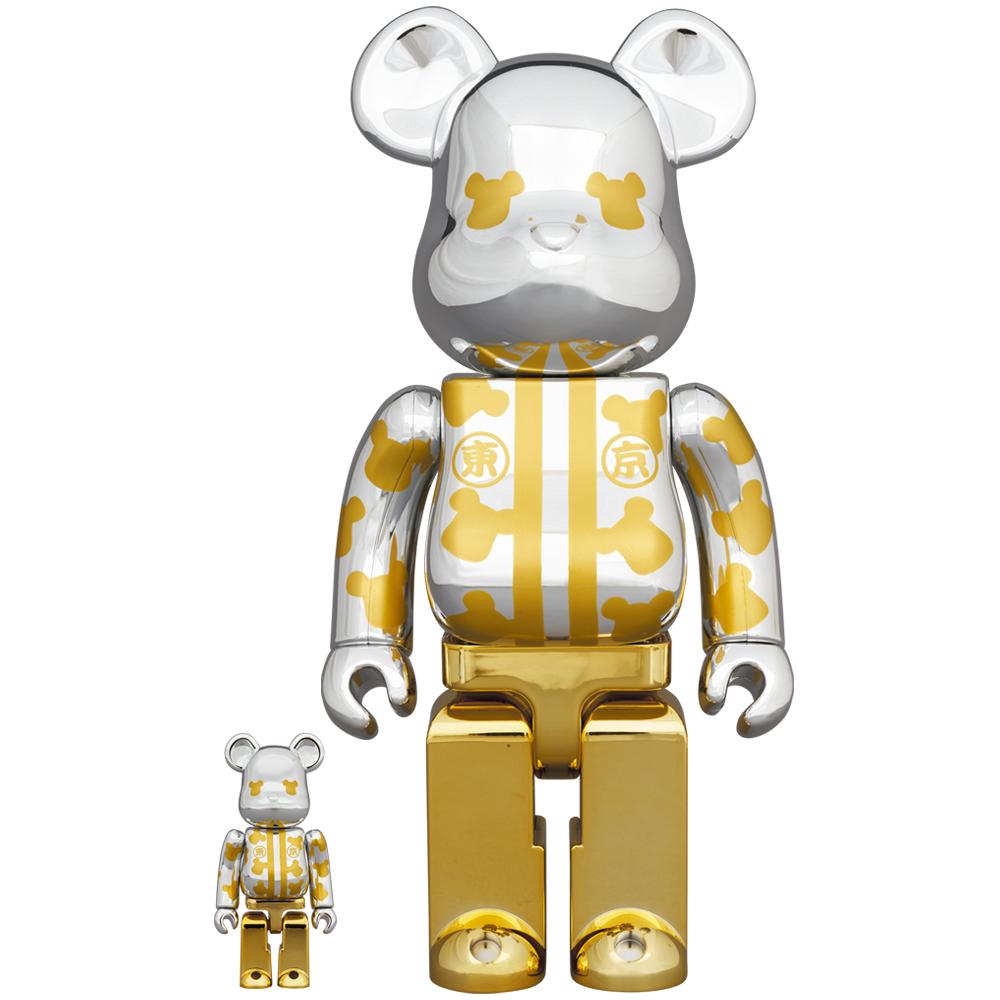 BE@RBRICK Happy Tokyo Silver Plated 100％ & 400％