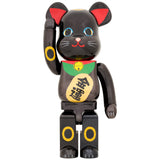 BE@RBRICK Maneki Neko Gold Fortune Black Plating 1000%
