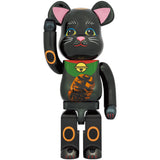 BE@RBRICK Maneki Neko Black Plated Luminous 1000%
