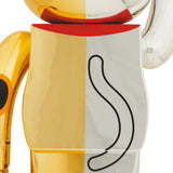 BE@RBRICK Maneki Neko Good Luck Silver x Ten Million Ryo Gold 1000%