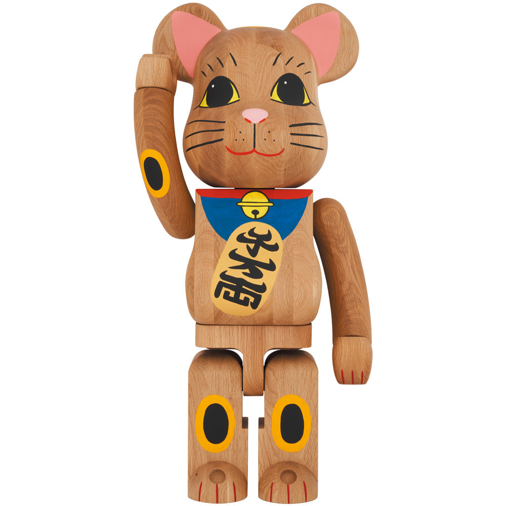 BE@RBRICK カリモク 招き猫 壱 青 1000％