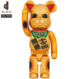 BE@RBRICK Manekineko Good Luck Ten Million Ryo Gold Plated 1000%