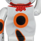 BE@RBRICK Manekineko Good Luck Ten Million Ryo Silver Plated 1000%