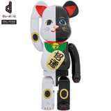 BE@RBRICK Maneki Neko Gold Fortune White x Good Luck Black 1000%