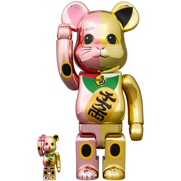 BE@RBRICK Manekineko Ten million ryo Peach Gold Plated × Gold Plated 100% & 400%