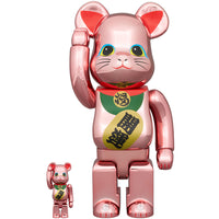 BE@RBRICK Maneki Neko Good luck 2 Peach Gold Plated 100% & 400%