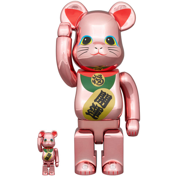 BE@RBRICK Maneki Neko Good luck 2 Peach Gold Plated 100% & 400%