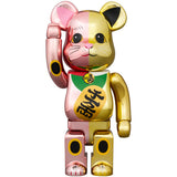 BE@RBRICK Manekineko Ten million ryo Peach Gold Plated × Gold Plated 100% & 400%