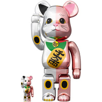 BE@RBRICK Manekineko Ten million ryo Silver Plated × Peach Gold Plated 100% & 400%