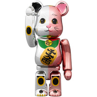 BE@RBRICK Manekineko Ten million ryo Silver Plated × Peach Gold Plated 100% & 400%