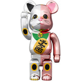 BE@RBRICK Manekineko Ten million ryo Silver Plated × Peach Gold Plated 100% & 400%