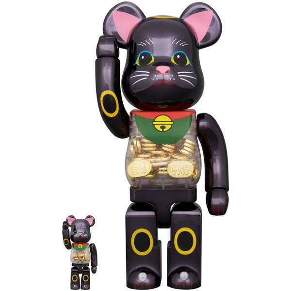 BE@RBRICK Manekineko Koban Ten Million Ryo Black Plated 100% & 400%