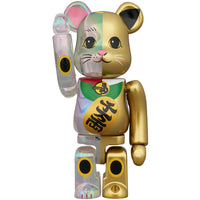 BE@RBRICK Maneki Neko Clear Plating×Gold Paint Ten million ryo 100% & 400% 