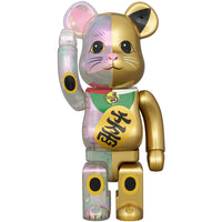 BE@RBRICK Maneki Neko Clear Plating×Gold Paint Ten million ryo 100% & 400% 