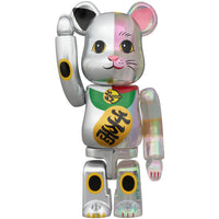 BE@RBRICK Maneki Neko Silver Paint×Clear Plating Ten million ryo 100% & 400% 