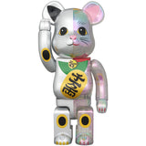 BE@RBRICK Maneki Neko Silver Paint×Clear Plating Ten million ryo 100% & 400% 