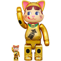 NY@BRICK Maneki Neko Peko-chan Gold plated 100% & 400% 