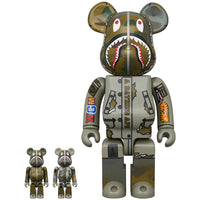 BE@RBRICK BAPE(R) × ALPHA CAMO SHARK 2023 100％ & 400％