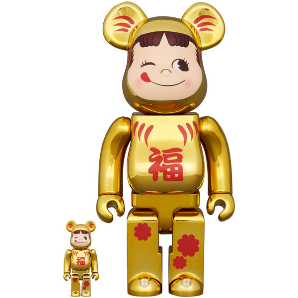 BE@RBRICK Daruma Peko-chan Gold Plated 100％ & 400％
