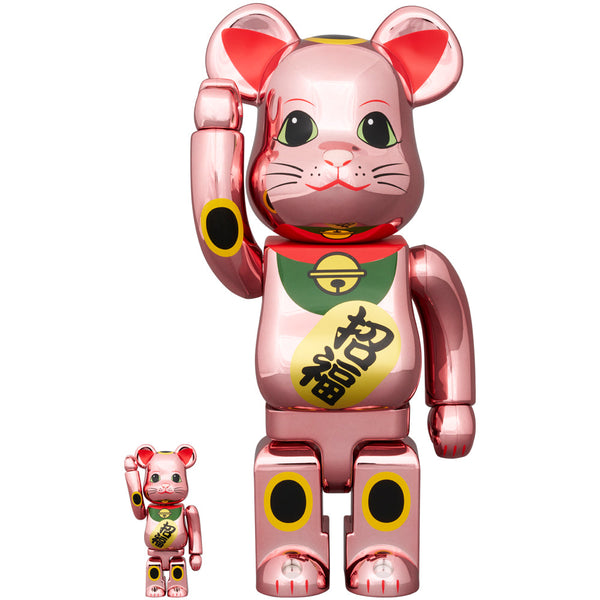 BE@RBRICK Manekineko Good luck Peach Gold Plating 100％ & 400％