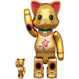 NY@BRICK 招き猫 福入 金メッキ 100％ & 400％ フィギュア_0