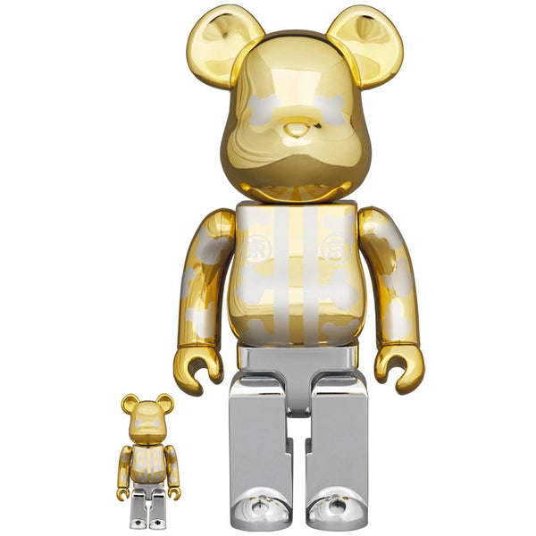 BE@RBRICK Happy Tokyo Gold Plated 100％ & 400％