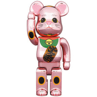 BE@RBRICK Maneki Neko Peach Gold Plated luminous 400％