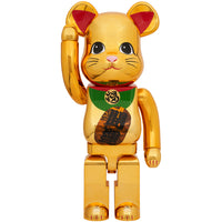 BE@RBRICK Manekineko Good Luck Gold Plated Luminous 1000%