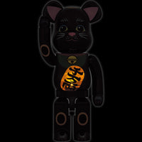 フィギュアBE@RBRICK 招き猫 黒メッキ 発光 400％　2体セット