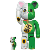 BE@RBRICK Maneki Neko White x Green 100％ & 400％