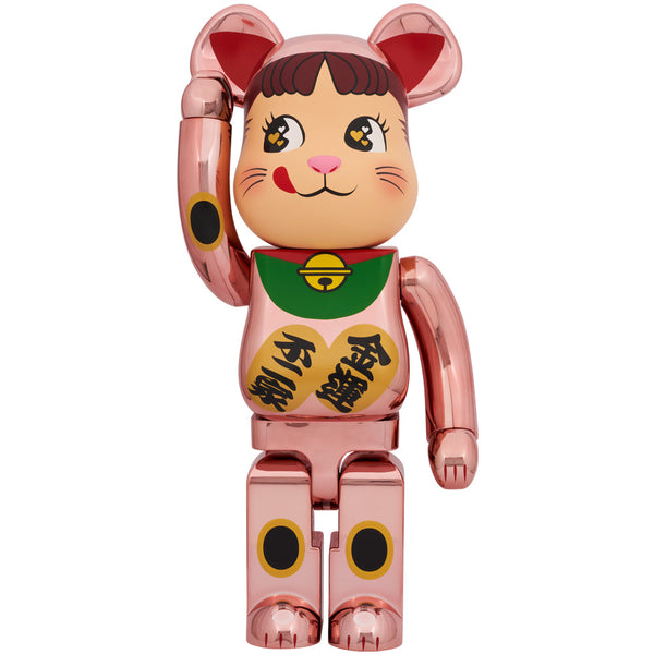 BE@RBRICK Manekineko Peko-chan Fortune Double coin Peach Gold Plating 1000%