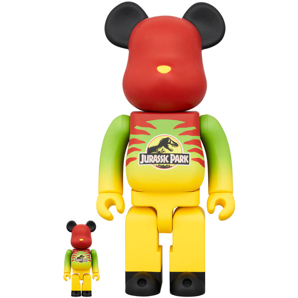 BE@RBRICK JURASSIC PARK GREEN & YELLOW Ver. 100％ & 400％《Planned to be shipped in late August 2024 / Order period is until April 10》