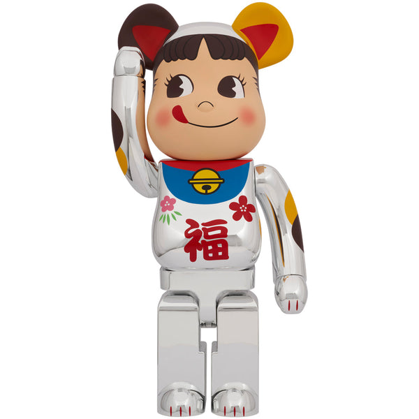 BE@RBRICK 招き猫 ペコちゃん 福 銀メッキ 1000％