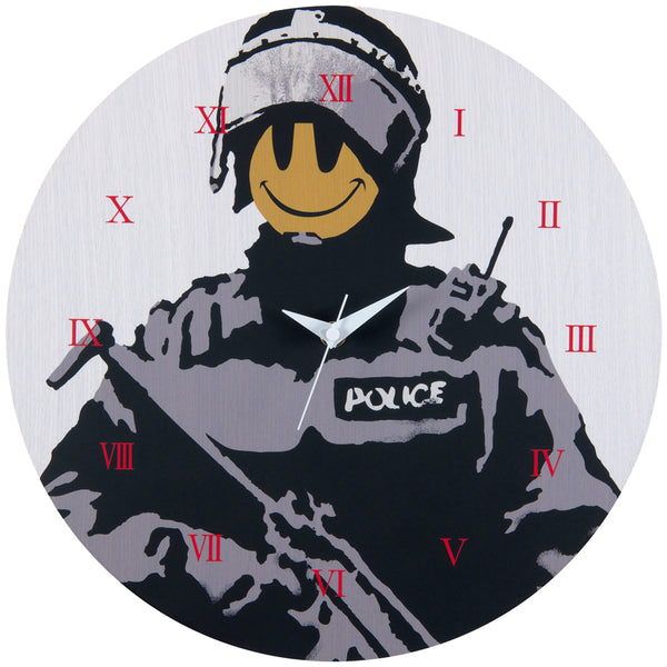 BRANDALISM WALL CLOCK "Riot Cop 02" made by KARIMOKU