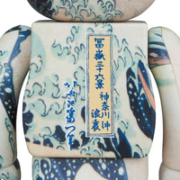 BE@RBRICK Katsushika Hokusai「Kanagawa oki nami ura」 100% & 400%