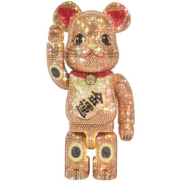 BE@RBRICK CRYSTAL DECORATE Maneki Neko Gold Money Fortune 400％